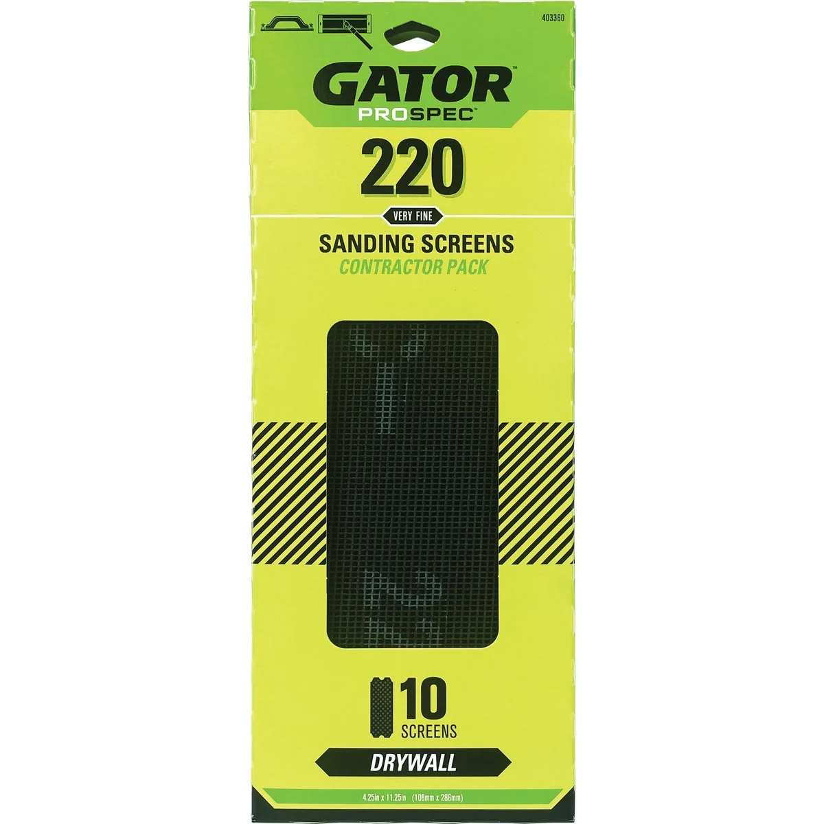 Fashionable Gator 4-1 4 In. x 11-1 4 In. 220-Grit Drywall Sanding Screen 10-Pack First-Class