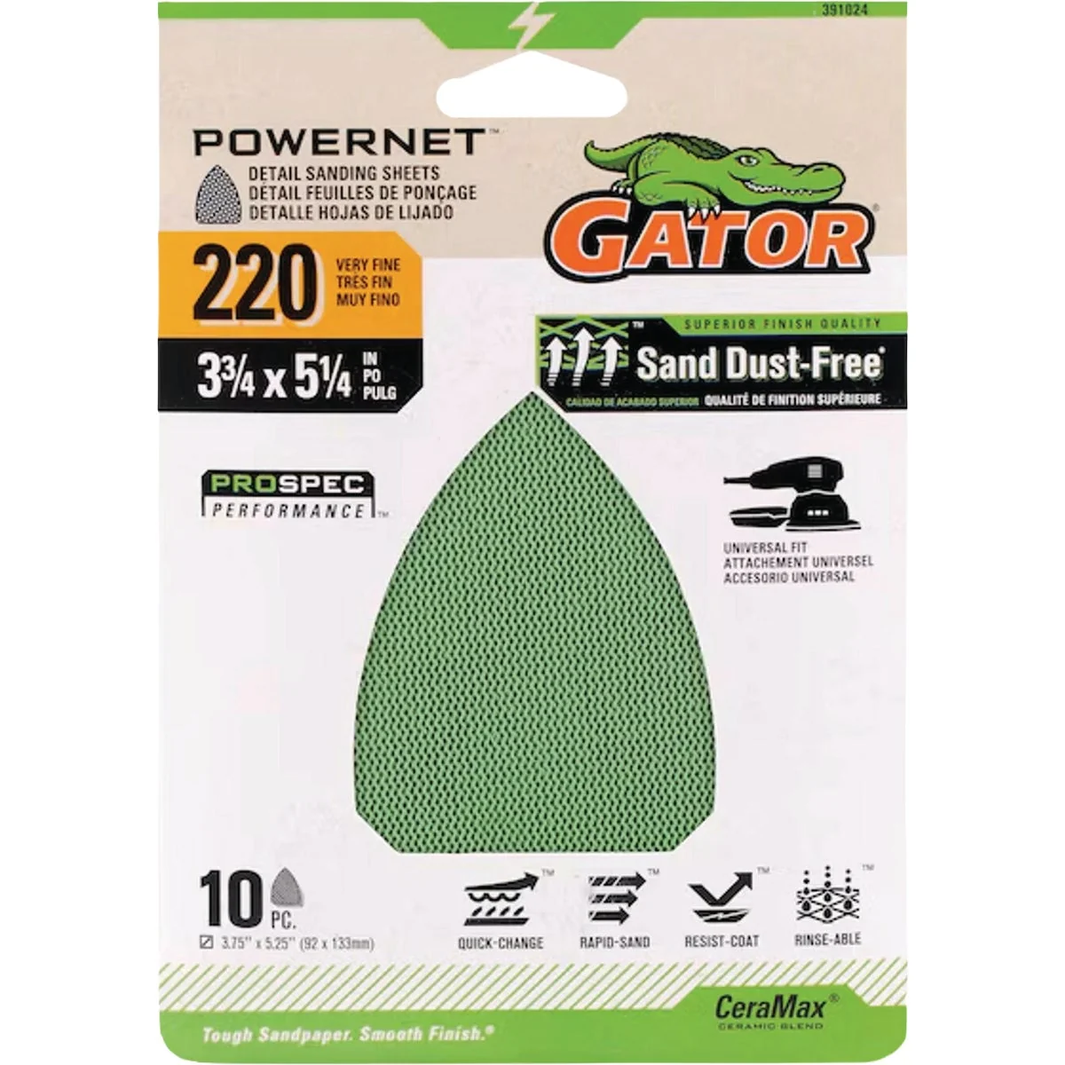 Excellent Gator 180-Grit Mesh Mouse Sandpaper Sheet 10-Pack Exclusive