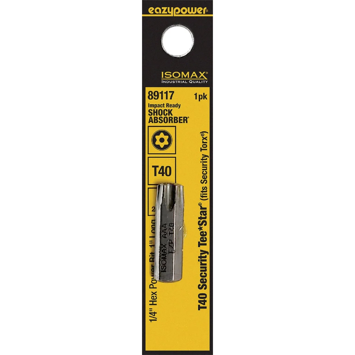Lightweight Eazypower Corporation Tamperproof Torx Security T40 1 In. 1 4 In. Hex Screwdriver Bit Prestigious