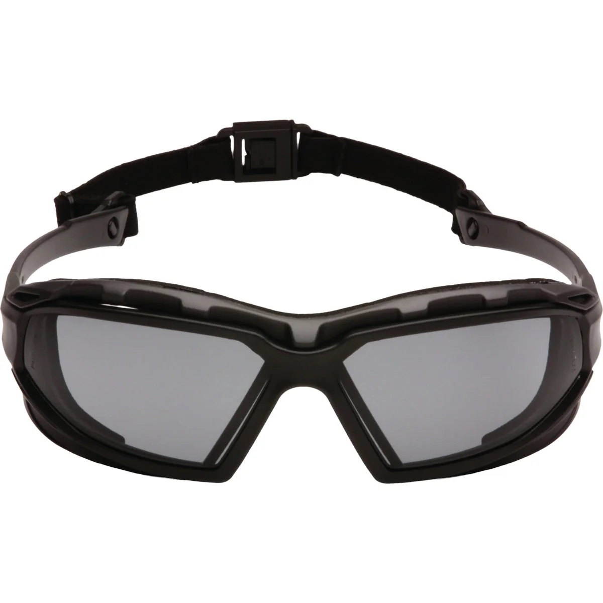 Modern Pyramex Highlander Plus Black Gray Frame Safety Glasses with Gray Anti-Fog Lenses Original