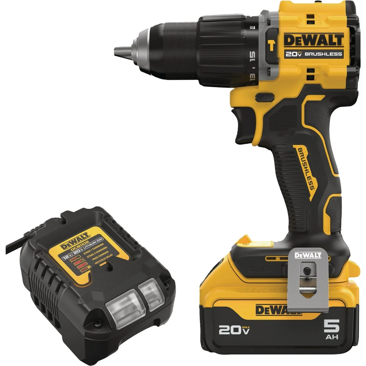 Consistent DEWALT 20V MAX ATOMIC 1 2 In. Brushless Cordless Compact Hammer Drill Kit with 5.0 Ah Battery Charger Relaxed