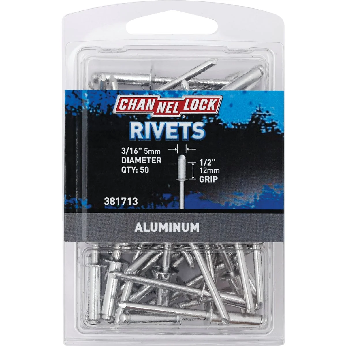 Easy-to-Use Channellock 3 16 In. Dia. x 1 2 In. Grip Aluminum POP Rivet 50-Pack Dependable