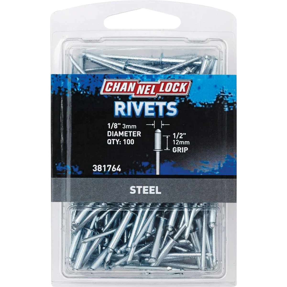Unique Channellock 1 8 In. Dia. x 1 2 In. Grip Steel POP Rivet 100-Pack High-Quality
