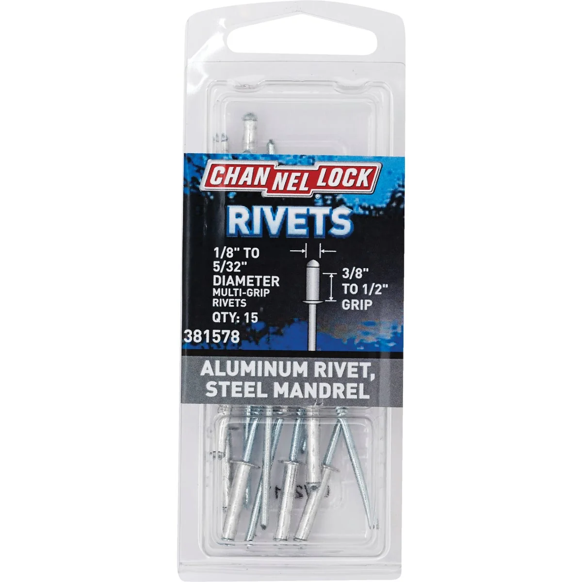 High-Grade Channellock 1 8 In. to 5 32 In. Dia. x 0.251 In. to 0.437 In. Grip Aluminum Multigrip POP Rivet 20-Pack Solid