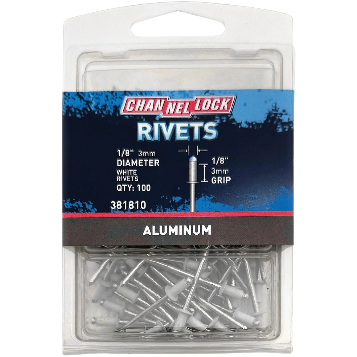 Smart Channellock 1 8 In. Dia. x 1 8 In. Grip White Aluminum POP Rivet 100-Pack Sophisticated