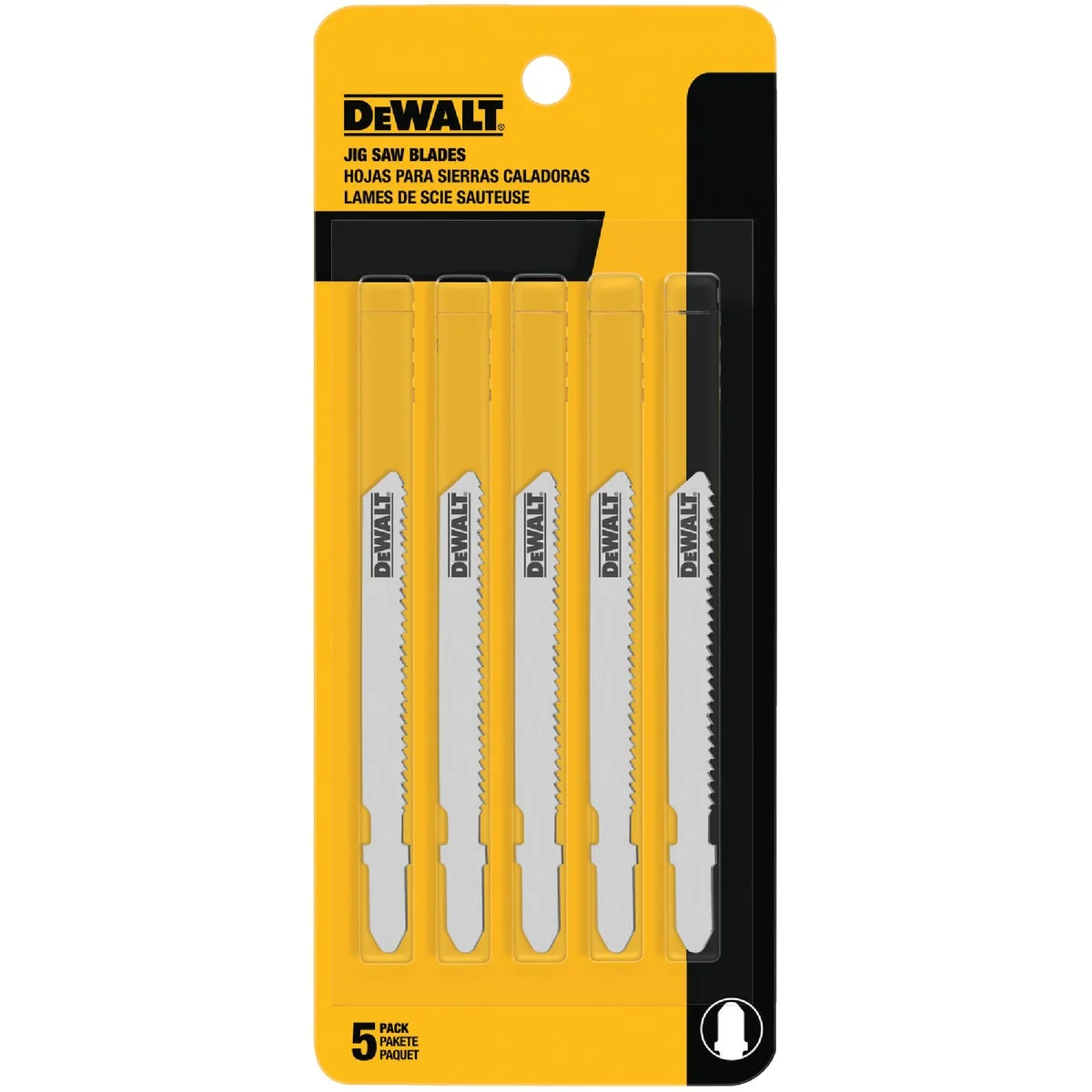 Carefully Designed DeWalt 3 In. x 24 TPI T-Shank HCS Jig Saw Blade for Thin Metal 5-Pack Contemporary