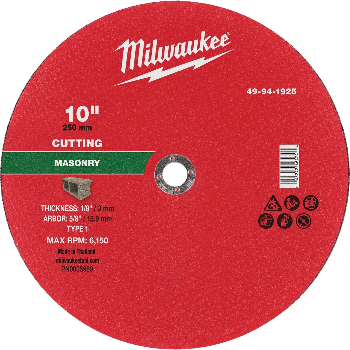 High-Performance Milwaukee Type 1 10 In. x 1 8 In. x 5 8 In. Masonry Cut-Off Wheel Innovative