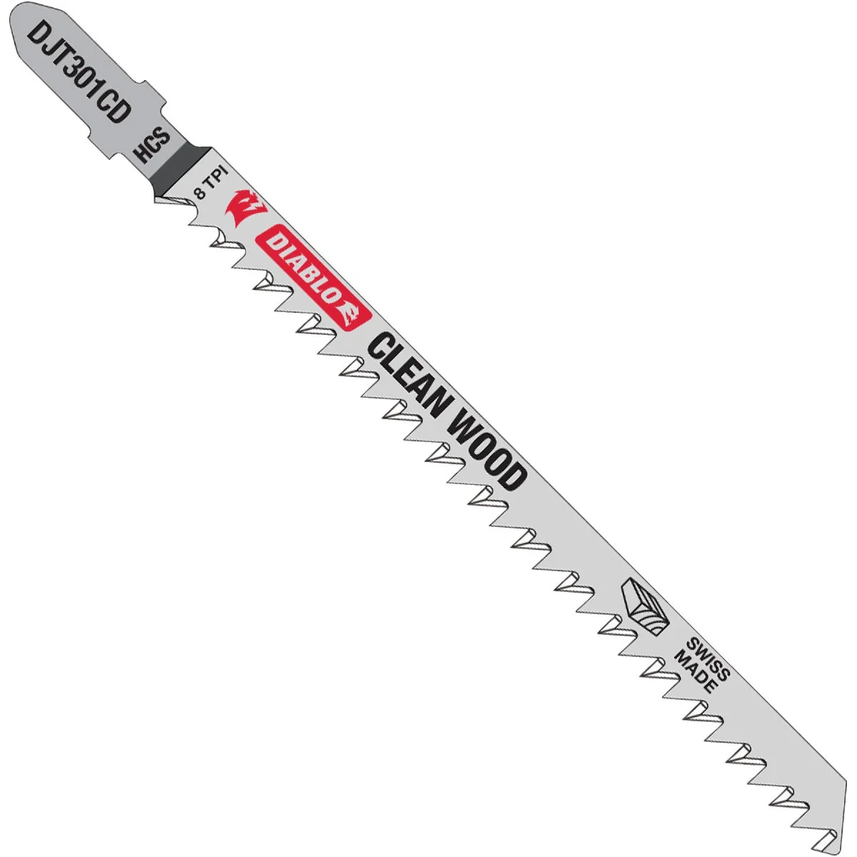 Certified Diablo 4-5 8 In. x 8 TPI T-Shank HCS Jig Saw Blade for Wood 5-Pack Clean