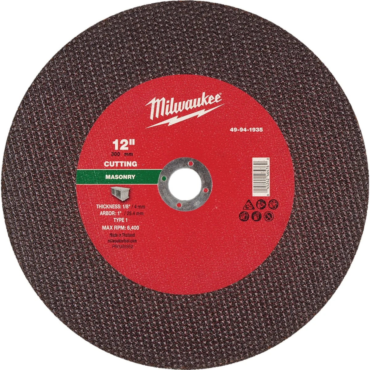 Innovative Milwaukee Type 1 12 In. x 1 8 In. x 1 In. Masonry Cut-Off Wheel Contemporary