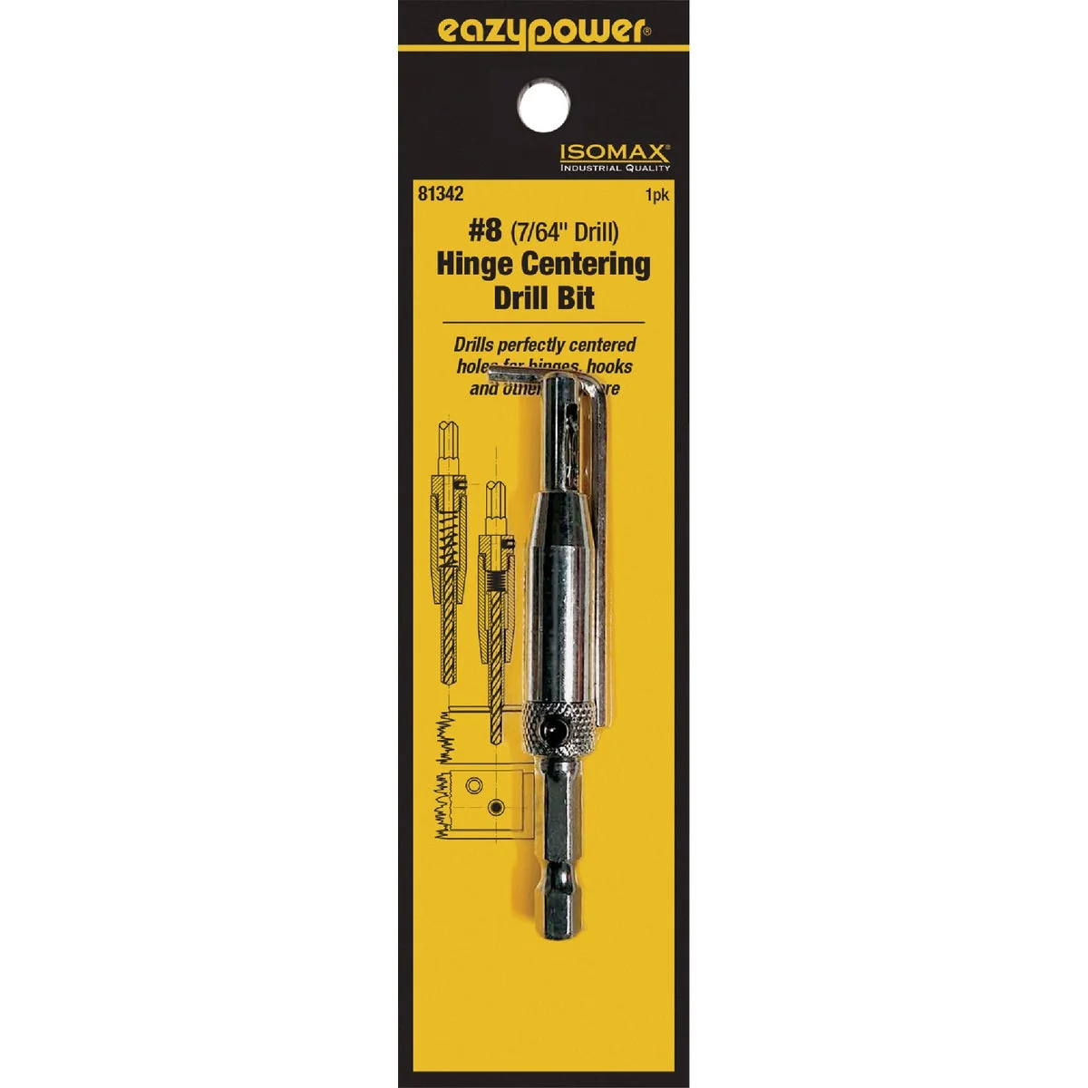 Enhanced Eazypower Corporation 8 7 64 In. Hinge Drill Bit with L-Shape Hex Key Practical