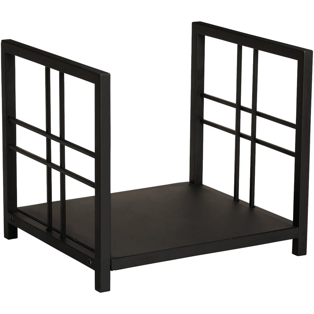 Crafted Home Impressions Square Hearthside Black Steel Fireplace Log Holder Consistent