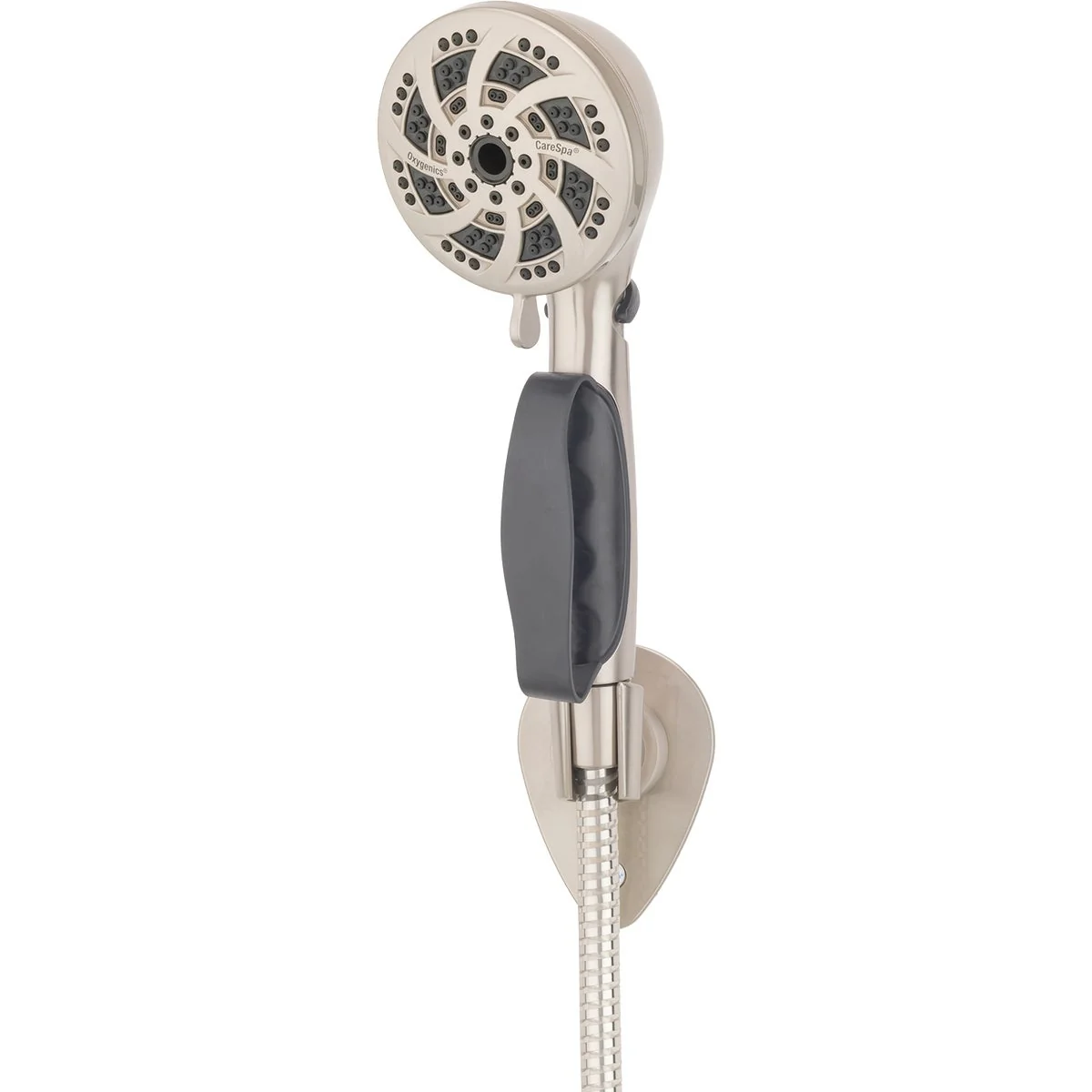 Pure Oxygenics CareSpa 5-Spray 1.8 GPM Handheld Showerhead Brushed Nickel Functional