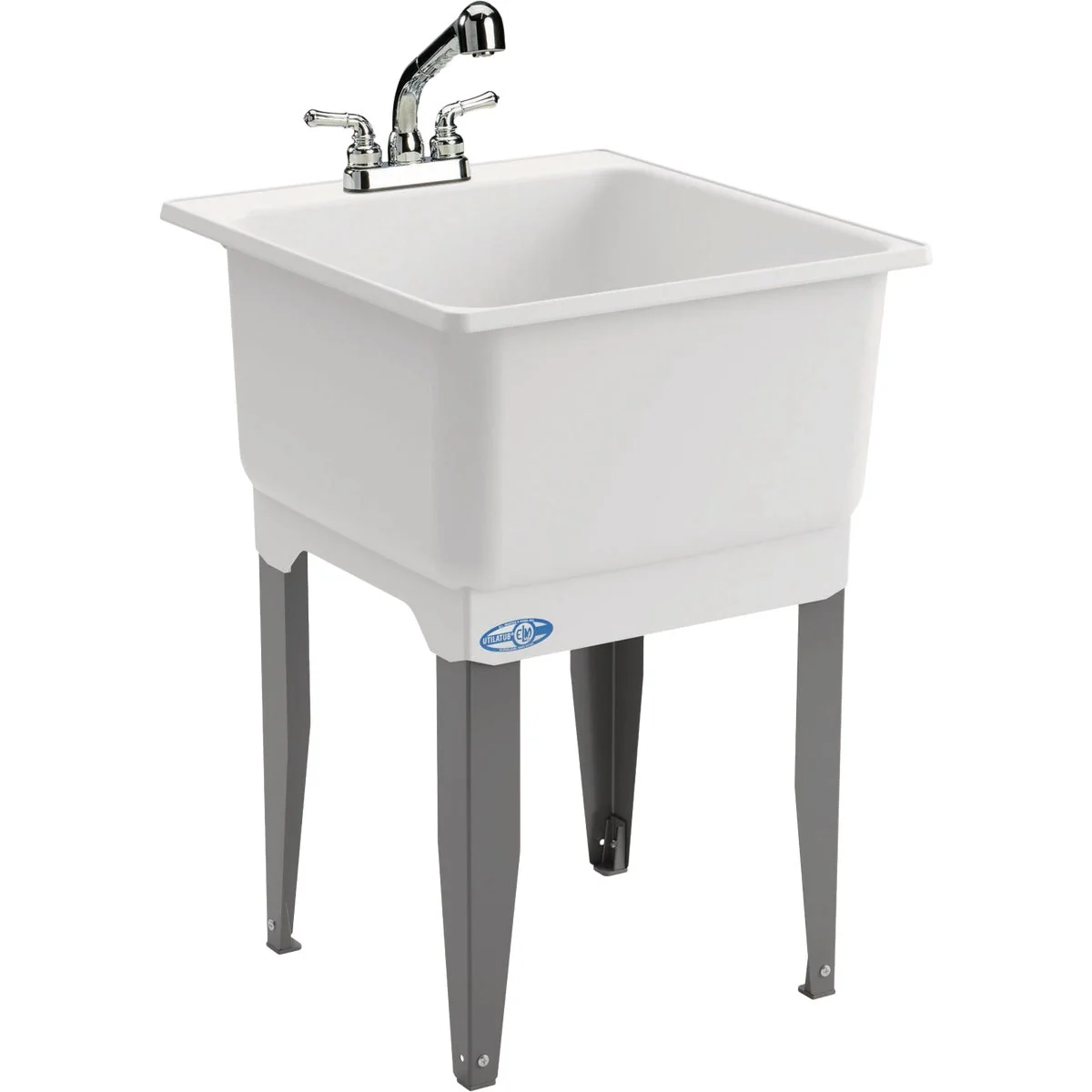 Durable Mustee Utilatub 20 Gal. 23 In. W x 25 In. L Laundry Tub Combo Kit Fast