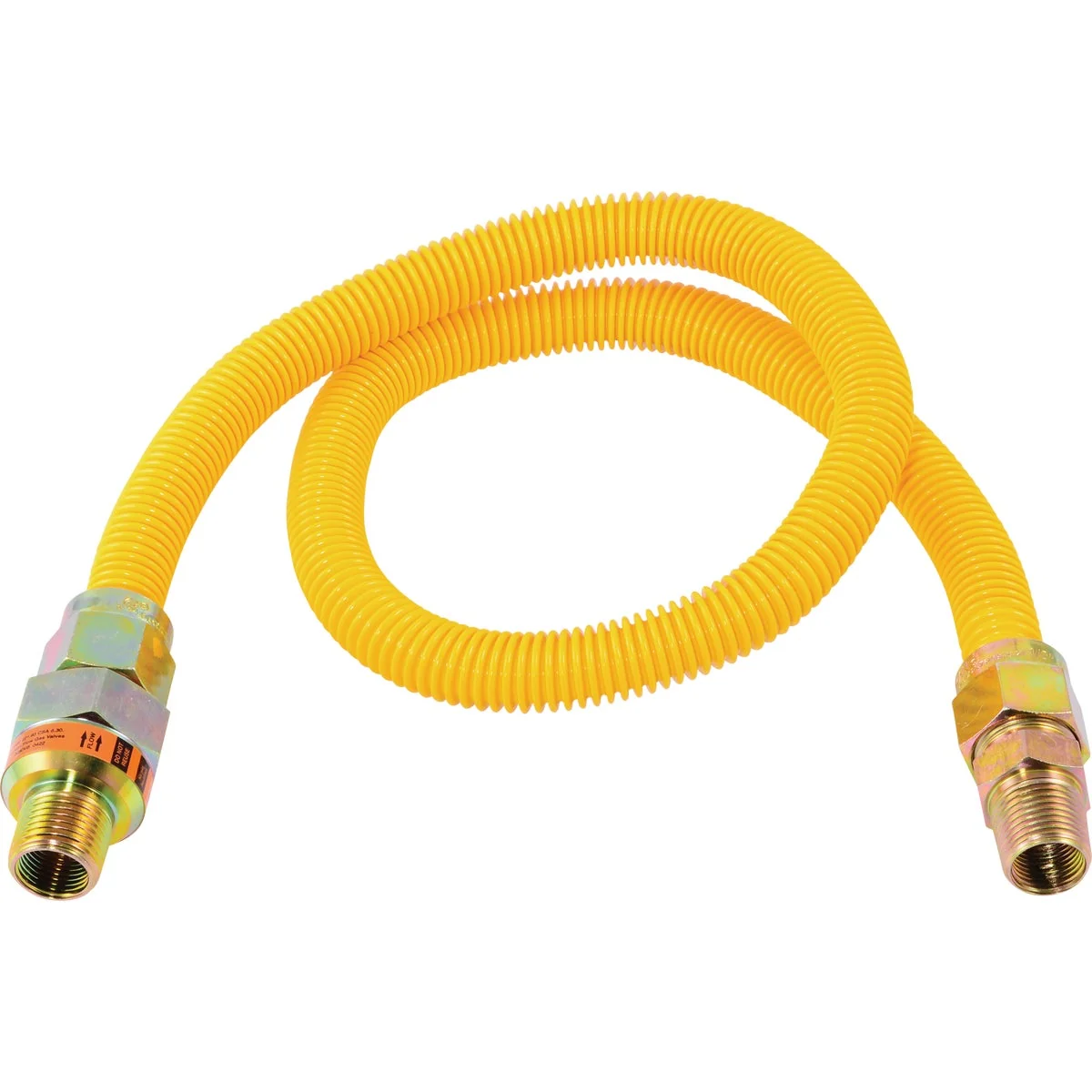 High-Quality Eastman 5 8 In. OD x 36 In. 1 2 In. MIP Tapped 3 8 In. FIP x 1 2 In. MIP Tapped 3 8 In. FIP Coated Stainless Steel Gas Connector with ArmorBoost Excess Flow Valve Sophisticated