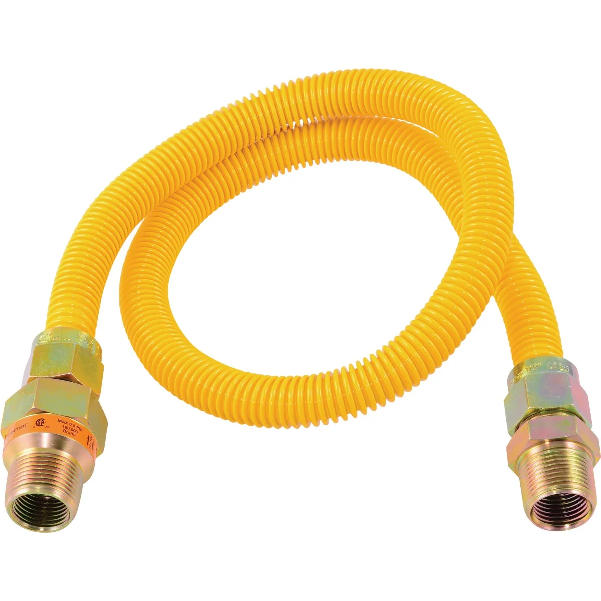 Convenient Eastman 5 8 In. OD x 36 In. 3 4 In. MIP Tapped 1 2 In. FIP x 3 4 MIP In. Tapped 1 2 In. FIP Coated Stainless Steel Gas Connector with ArmorBoost Excess Flow Valve Genuine