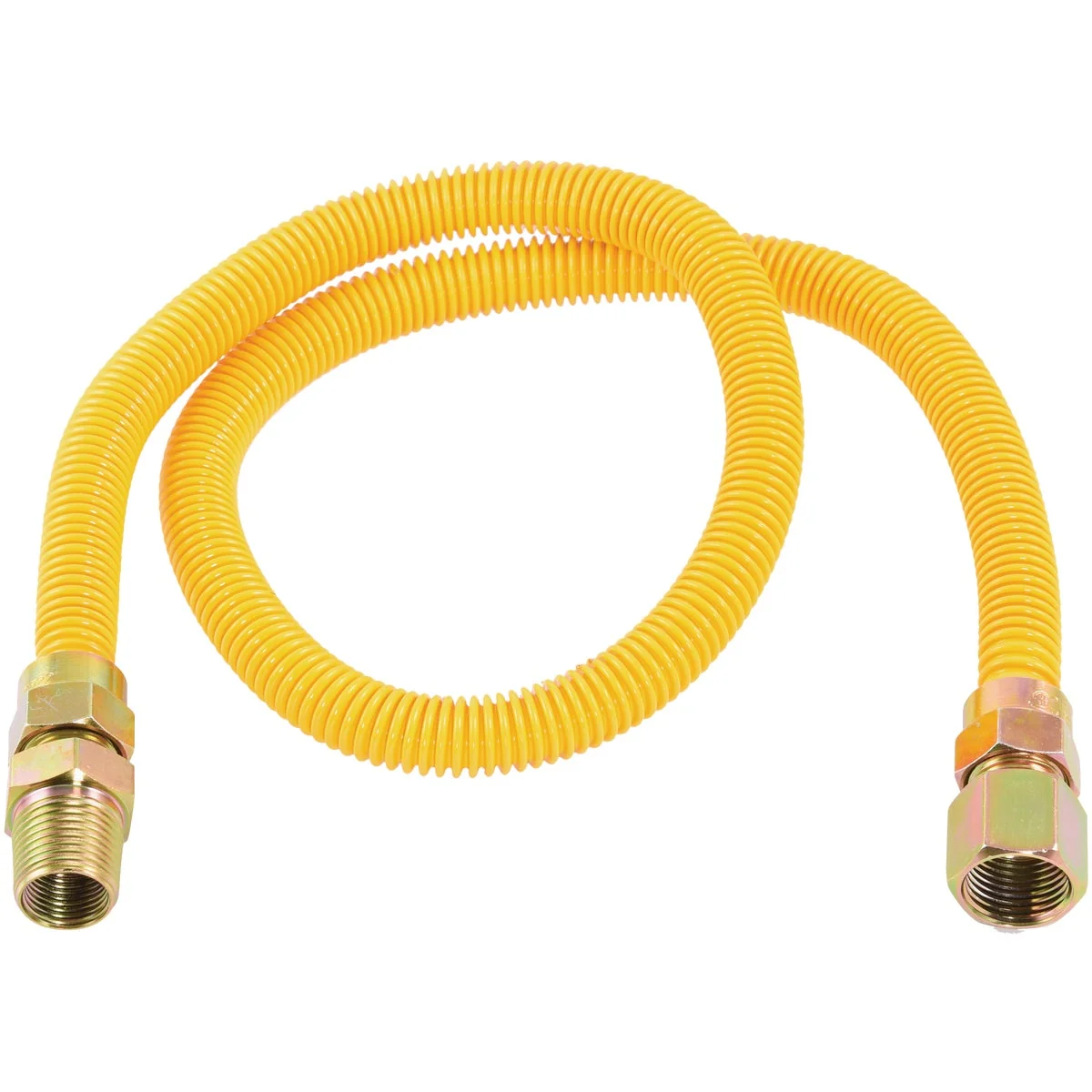 Environmentally Friendly Eastman 3 8 In. OD x 36 In. 1 2 In. FIP x 1 2 In. MIP Tapped 3 8 In. FIP Coated Stainless Steel Gas Connector High-Quality