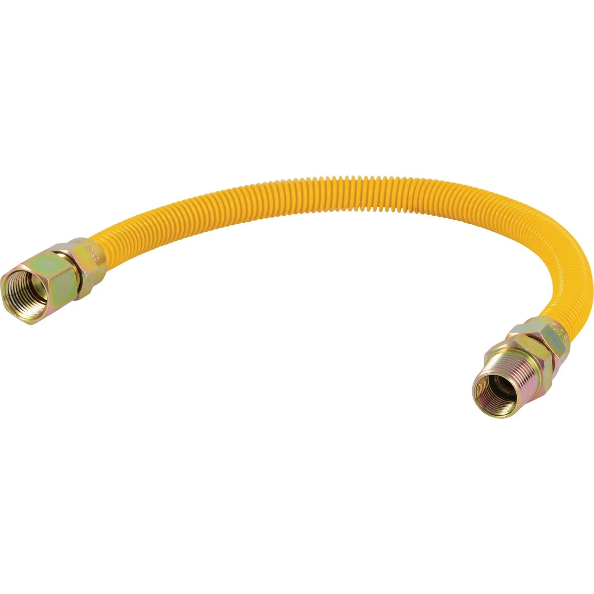 Proven Eastman 1 2 In. OD x 18 In. 1 2 In. FIP x 1 2 In. MIP Tapped 3 8 In. FIP Coated Stainless Steel Gas Connector Organic