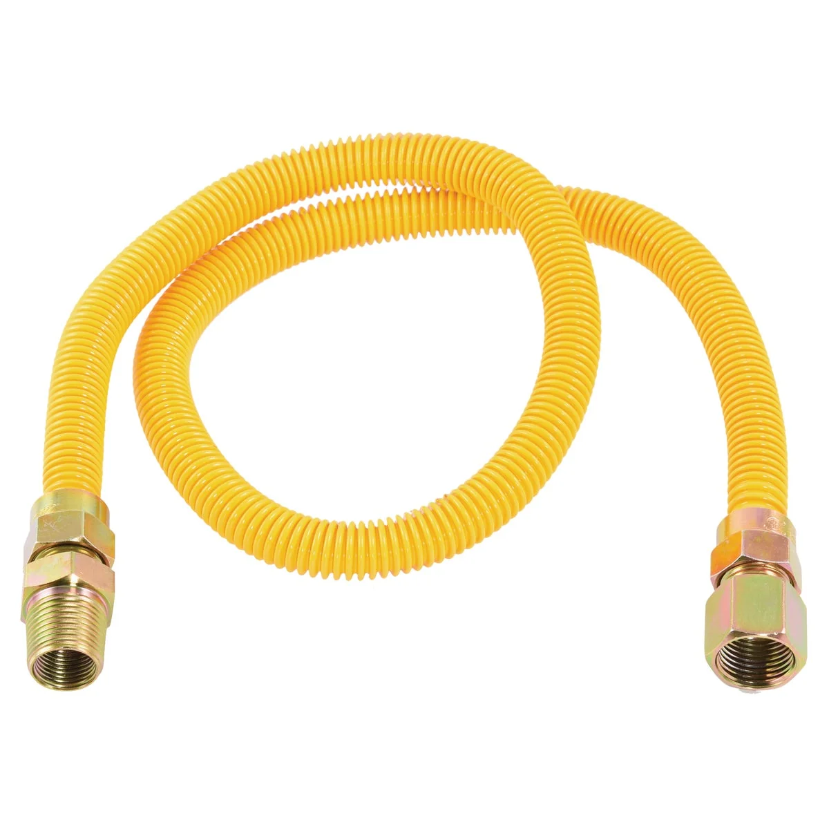 Refined Eastman 1 2 In. OD x 36 In. 1 2 In. FIP x 1 2 In. MIP Tapped 3 8 In. FIP Coated Stainless Steel Gas Connector Genuine