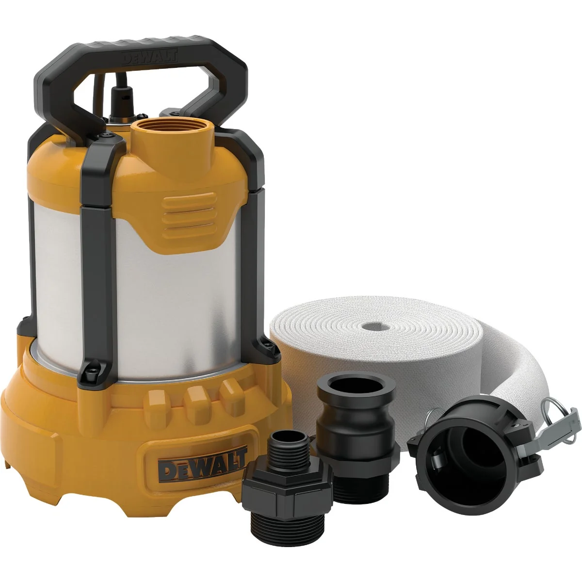 Superior DEWALT 3 4 HP Cast Aluminum Submersible Utility Pump with Industrial Hose Kit Smooth