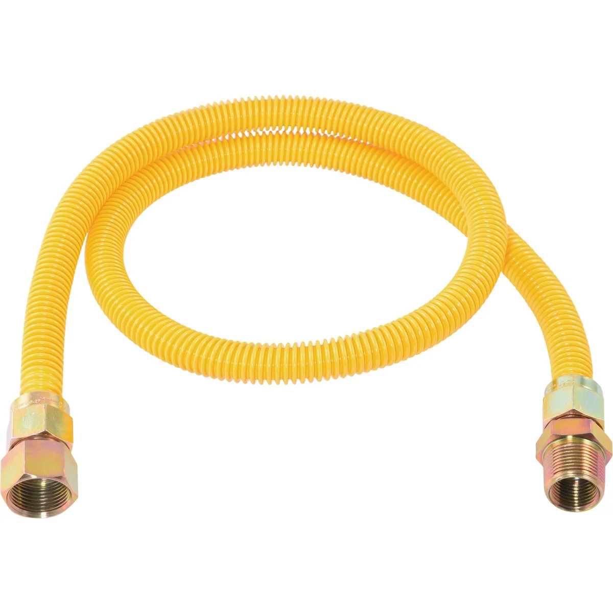 Official Eastman 5 8 In. OD x 48 In. 3 4 In. FIP x 3 4 In. MIP Tapped 1 2 In. FIP Coated Stainless Steel Gas Connector Natural