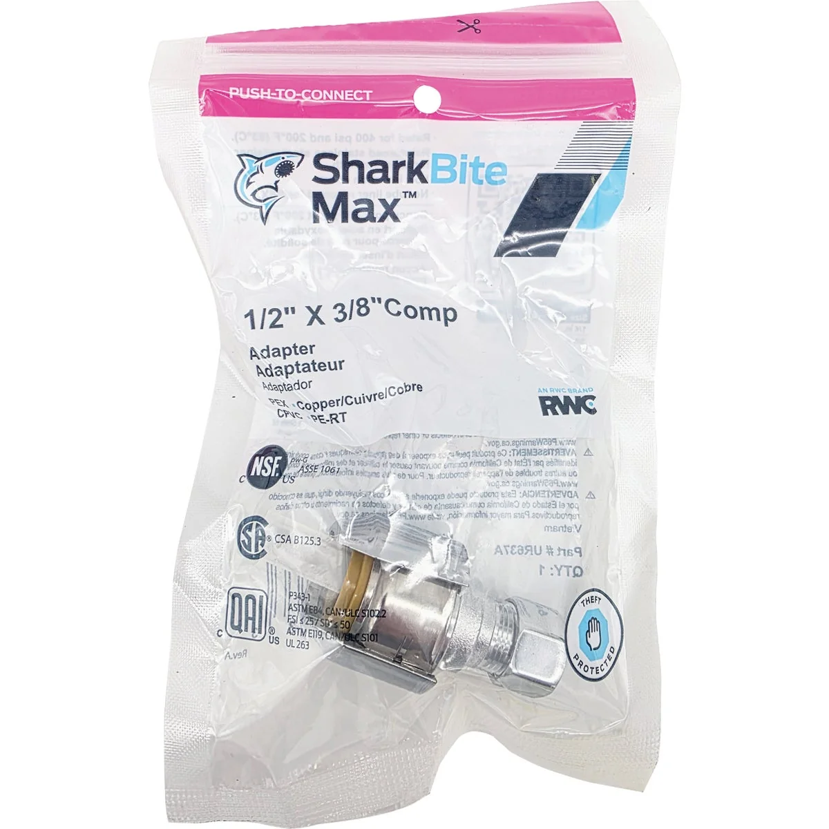 Efficient SharkBite 1 2 In. Push-to-Connect x 3 8 In. Compression Brass Adapter Expertly Made