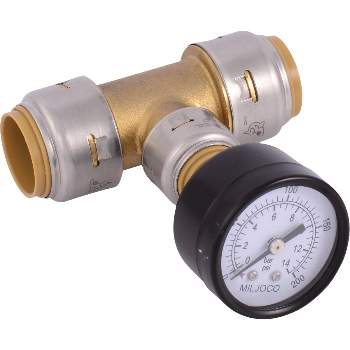 Fast SharkBite 3 4 In. Push-to-Connect Pressure-Gauge Brass Tee Consistent