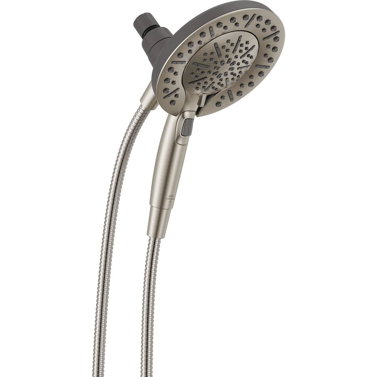 Trusted Delta In2ition 5-Spray 1.75GPM Two-In-One Universal Shower Head Brushed Nickel Contemporary