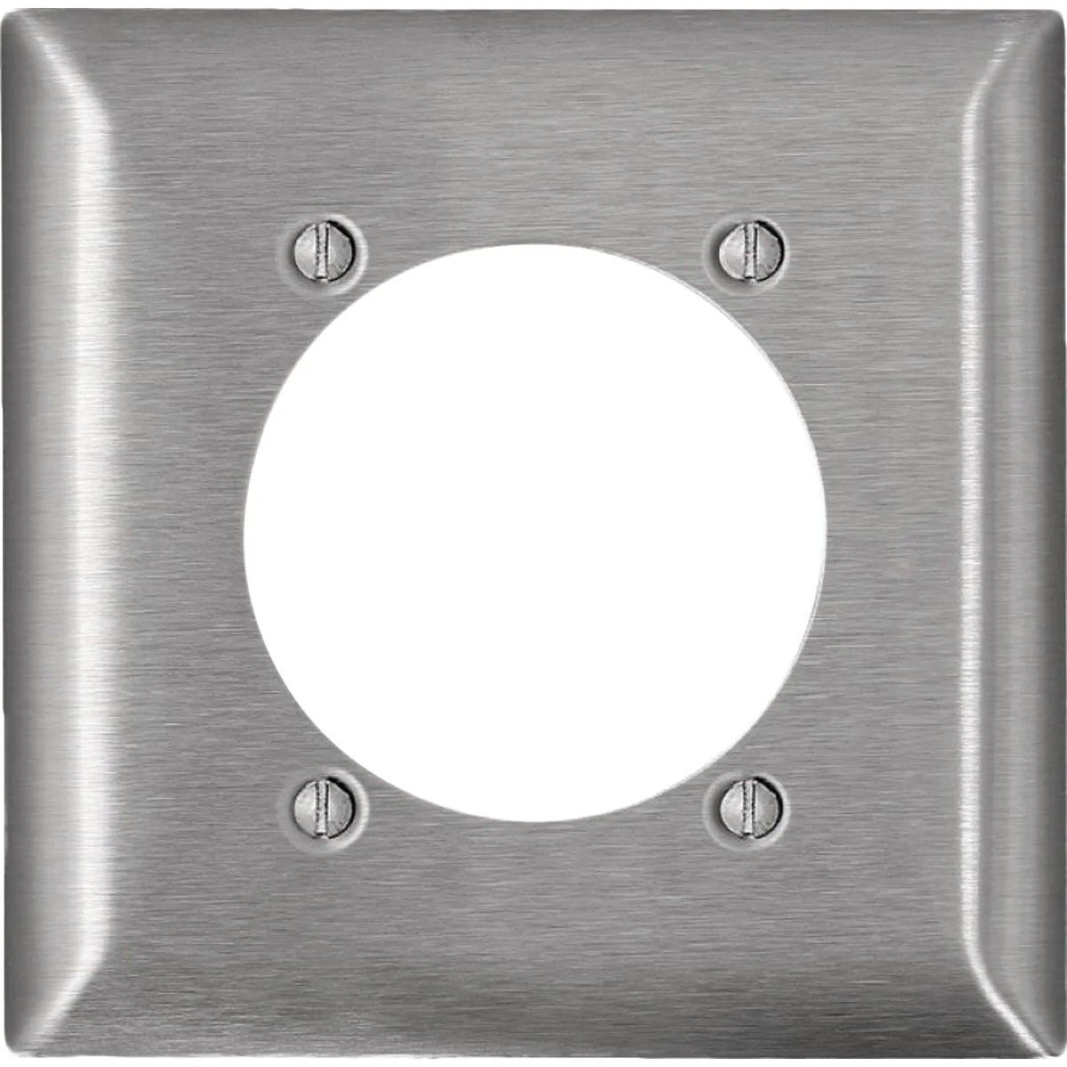 Minimalist Leviton 2-Gang 2.465 In. Dia. Standard Size Single Outlet Magnetic Stainless Steel Wallplate Authentic