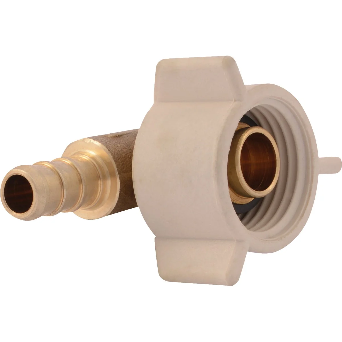 Minimalist SharkBite 3 8 In. Barb x 1 2 In. NPSM 90 Deg. Brass Swivel 1 4 Bend PEX Elbow Verified