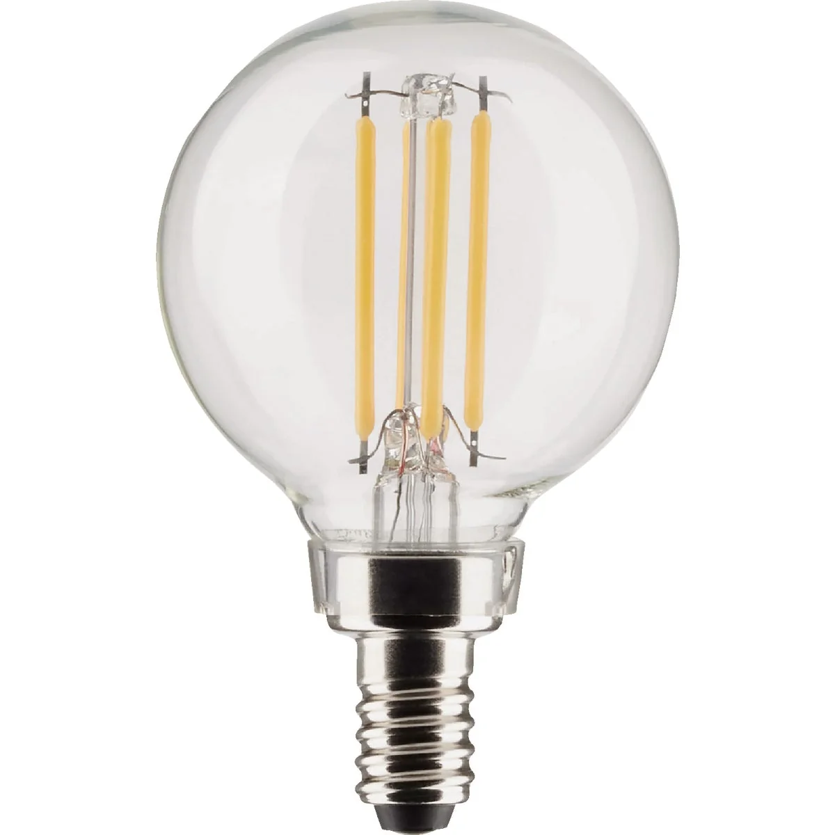 Safe Satco 60W Equivalent Warm White G16.5 Candelabra LED Decorative Light Bulb 2-Pack Excellent