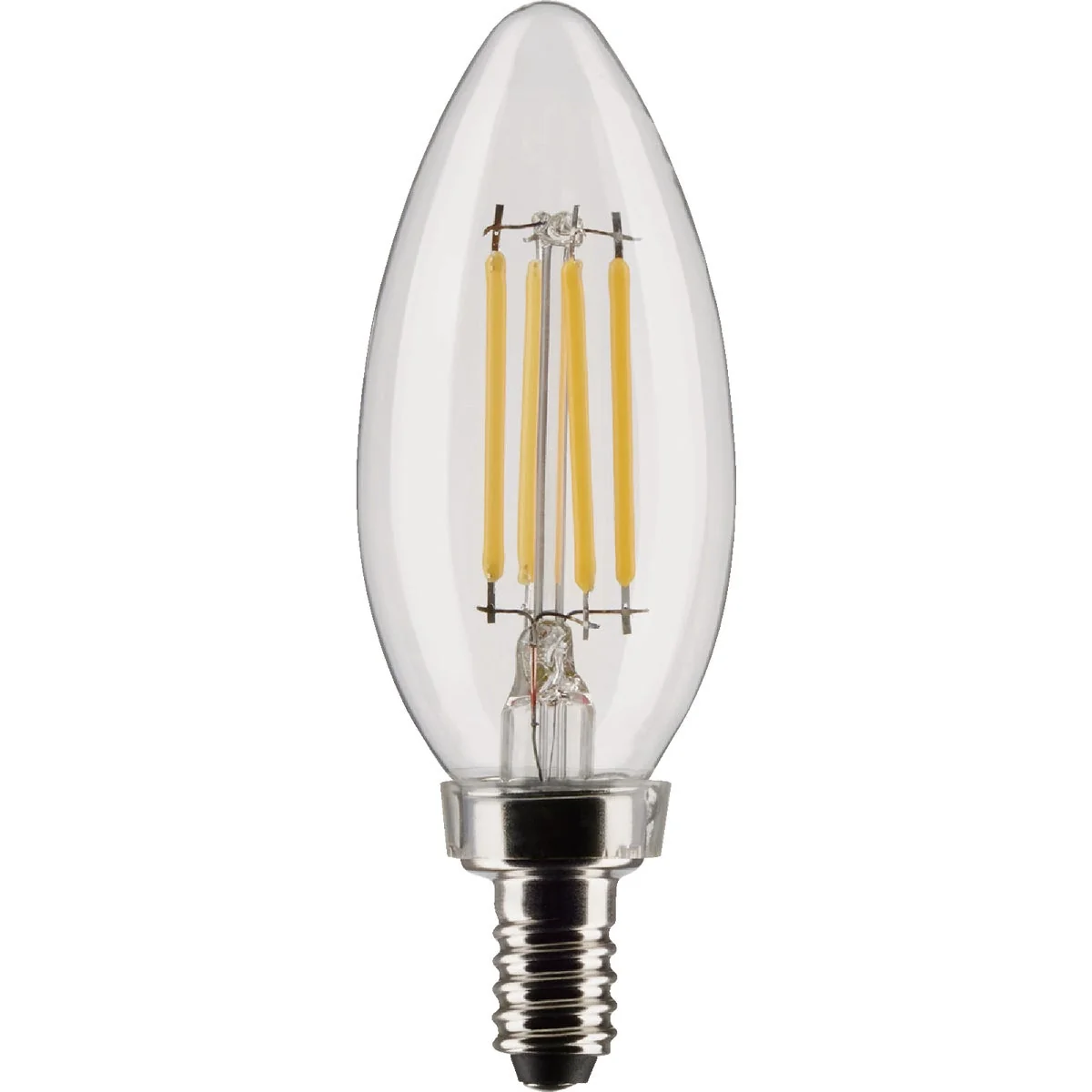 Expertly Made Satco 40W Equivalent Warm White B11 Candelabra Traditional LED Decorative Light Bulb 2-Pack Long-Lasting