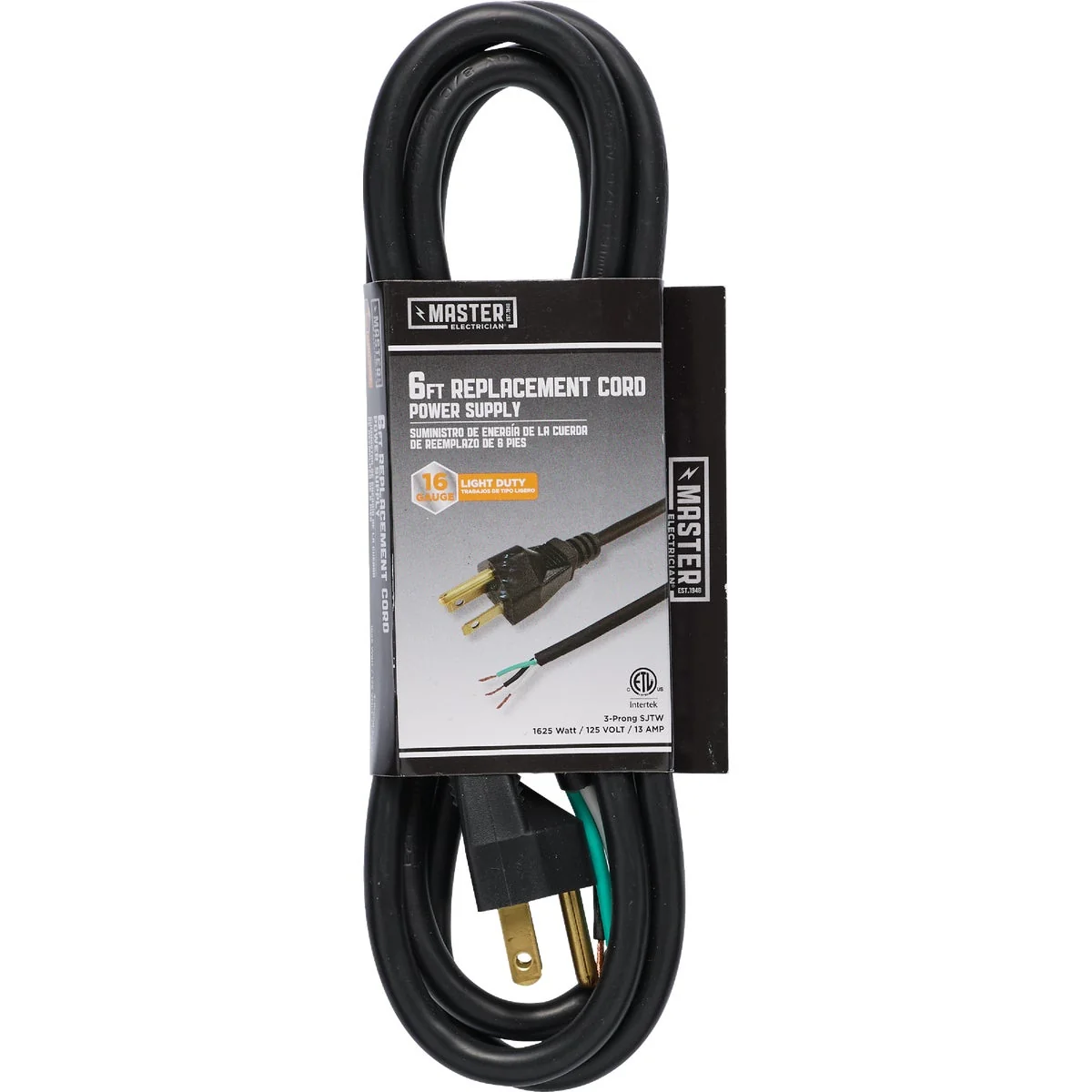 Modern Master Electrician 6 Ft. 16 3 SJTW Power Supply Cord Specialty