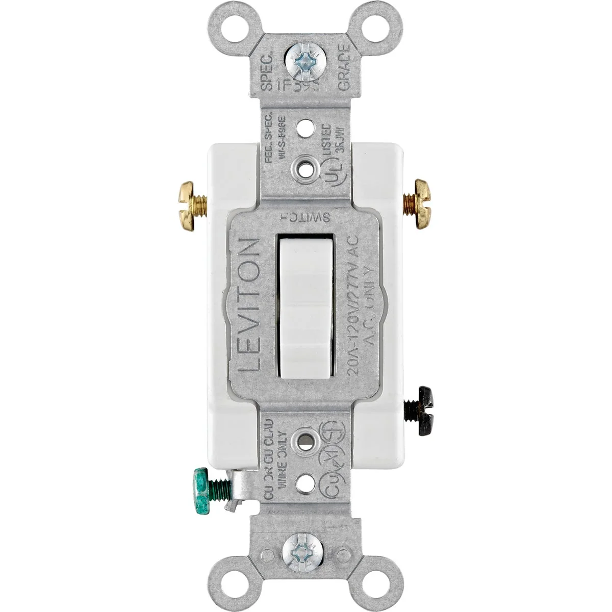 High-Quality Leviton Toggle White 20A 3-Way Switch Flexible