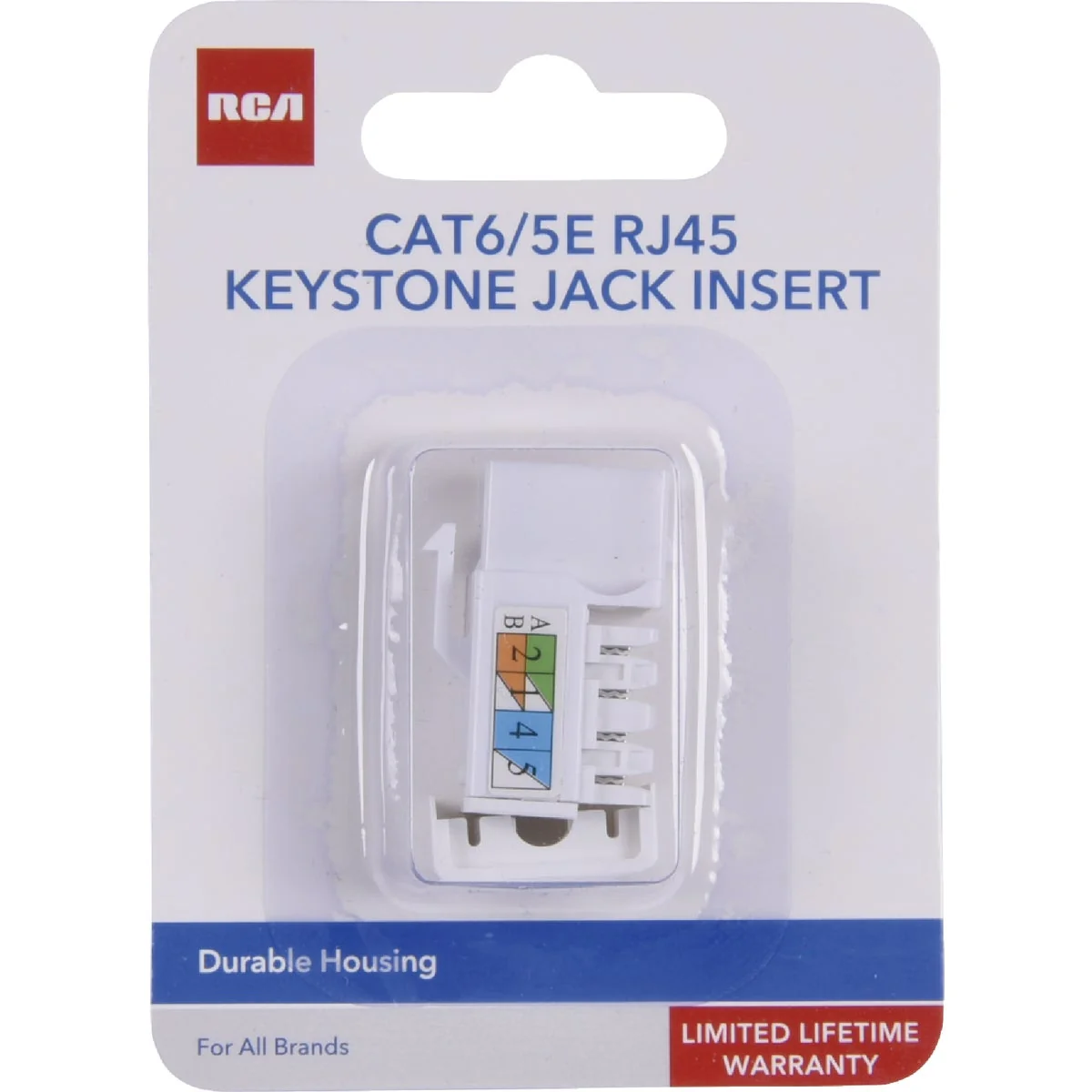 Stylish RCA Keystone CAT6 5E RJ45 White Modular Jack Flexible
