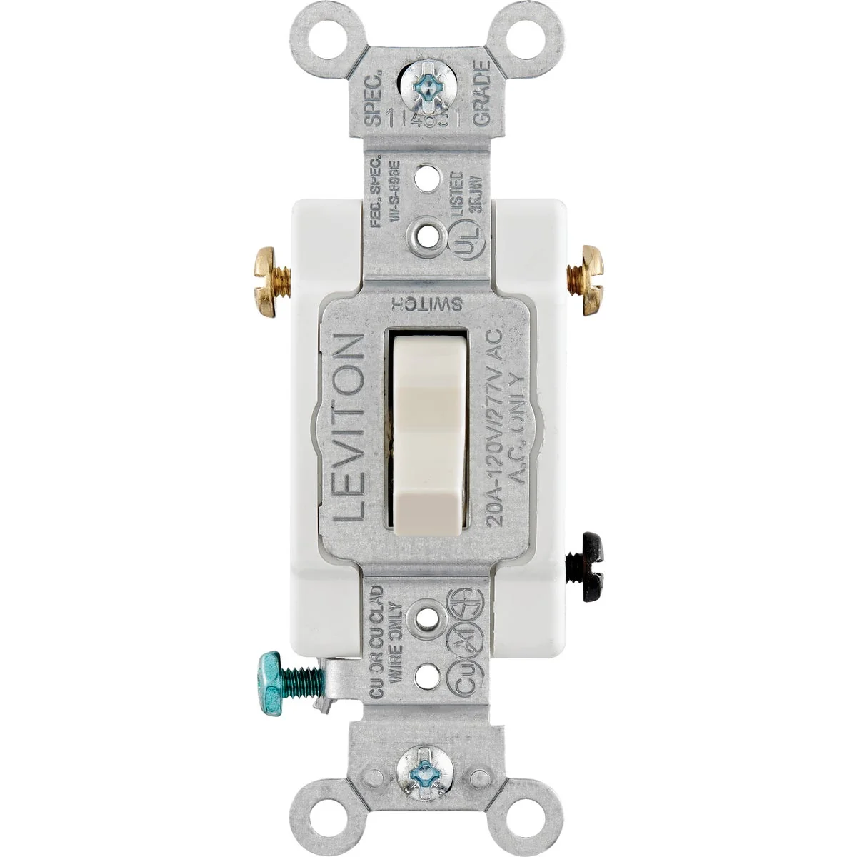 Authentic Leviton Toggle Light Almond 20A 3-Way Switch Fashionable