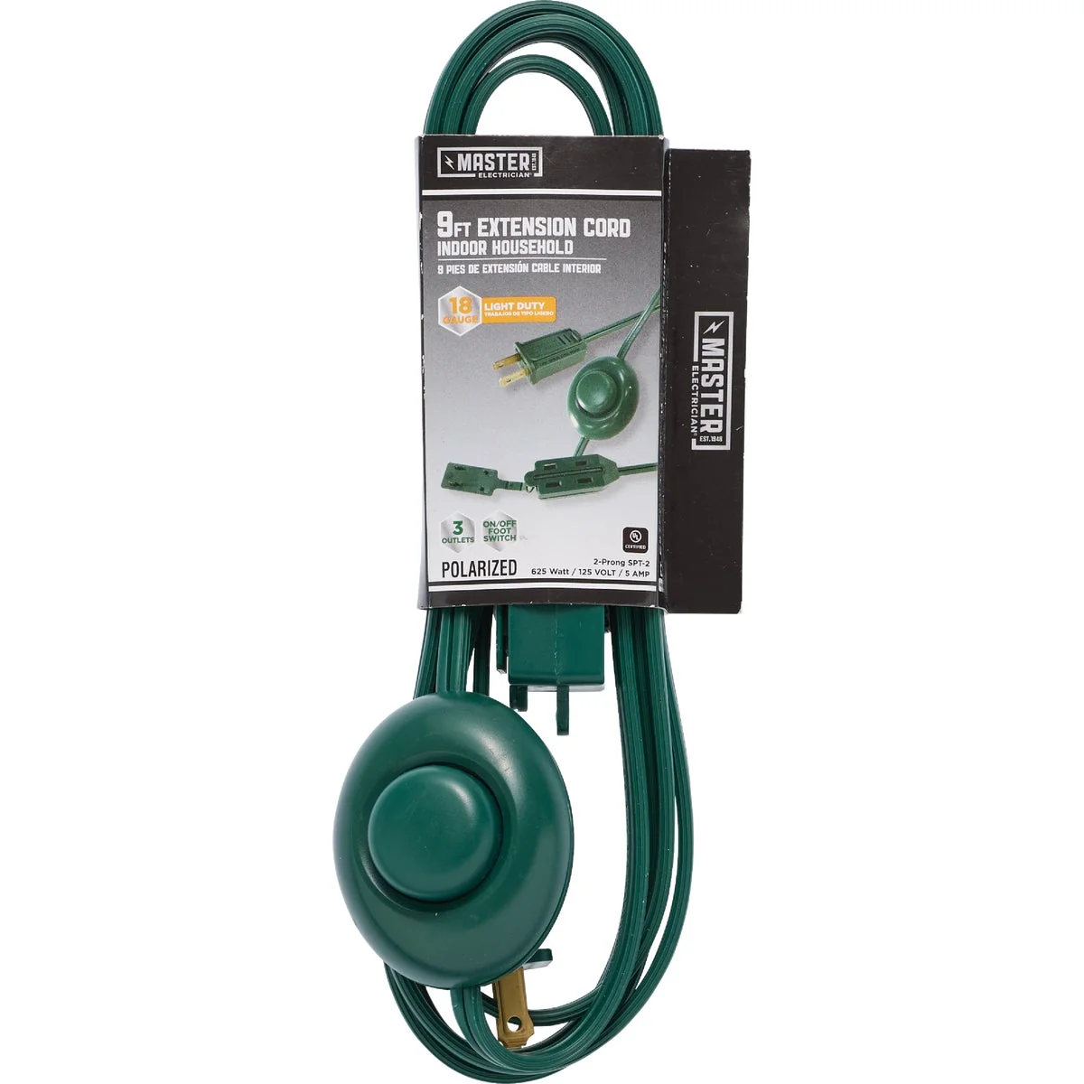 Healthy Master Electrician 9 Ft. 16 2 Christmas Tree Green Cube Tap Extension Cord Verified