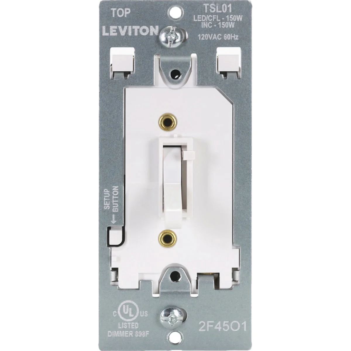 Healthy Leviton LED CFL Incandescent White Slide Dimmer User-Friendly