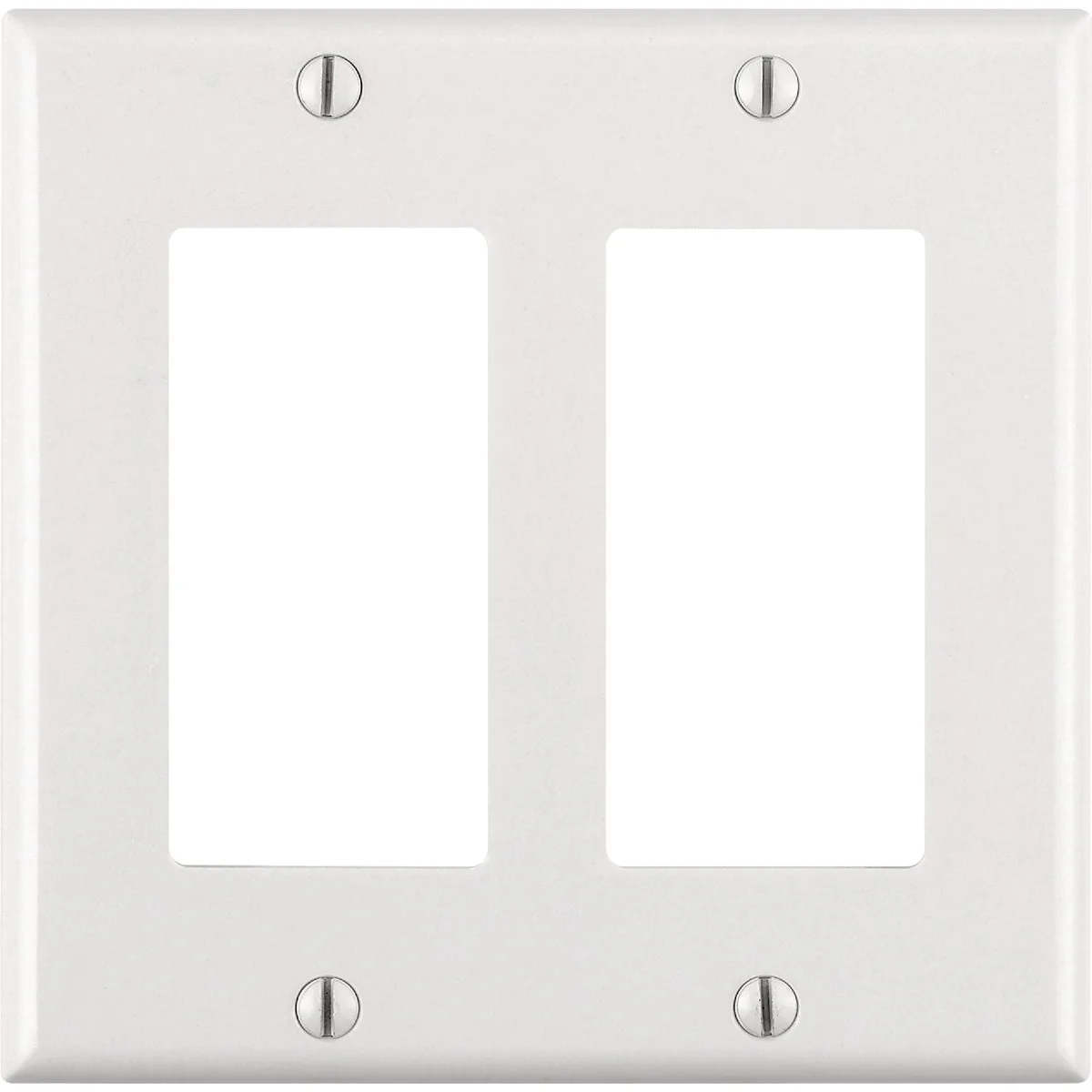 Premium Material Leviton Decora 2-Gang Antimicrobial Treated Outlet Wall Plate White Casual
