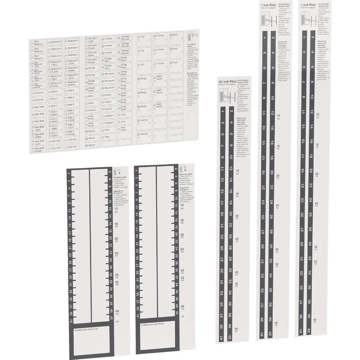 Selected Square D 42-Space Universal Circuit Directory for Load Centers Top-Quality