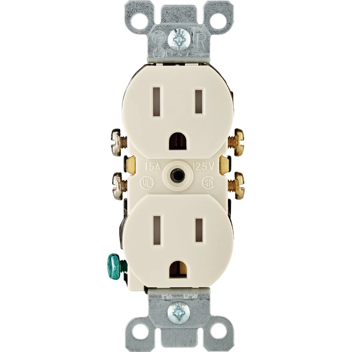 High-Quality Leviton 15A Light Almond Tamper Resistant 5-15R Duplex Outlet 10-Pack Minimalist