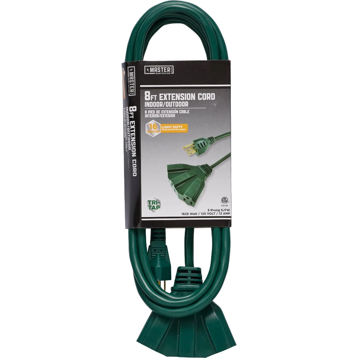 Reliable Master Electrician 8 Ft. 16 3 SJTW Green Triple Tap Outdoor Extension Cord Detailed