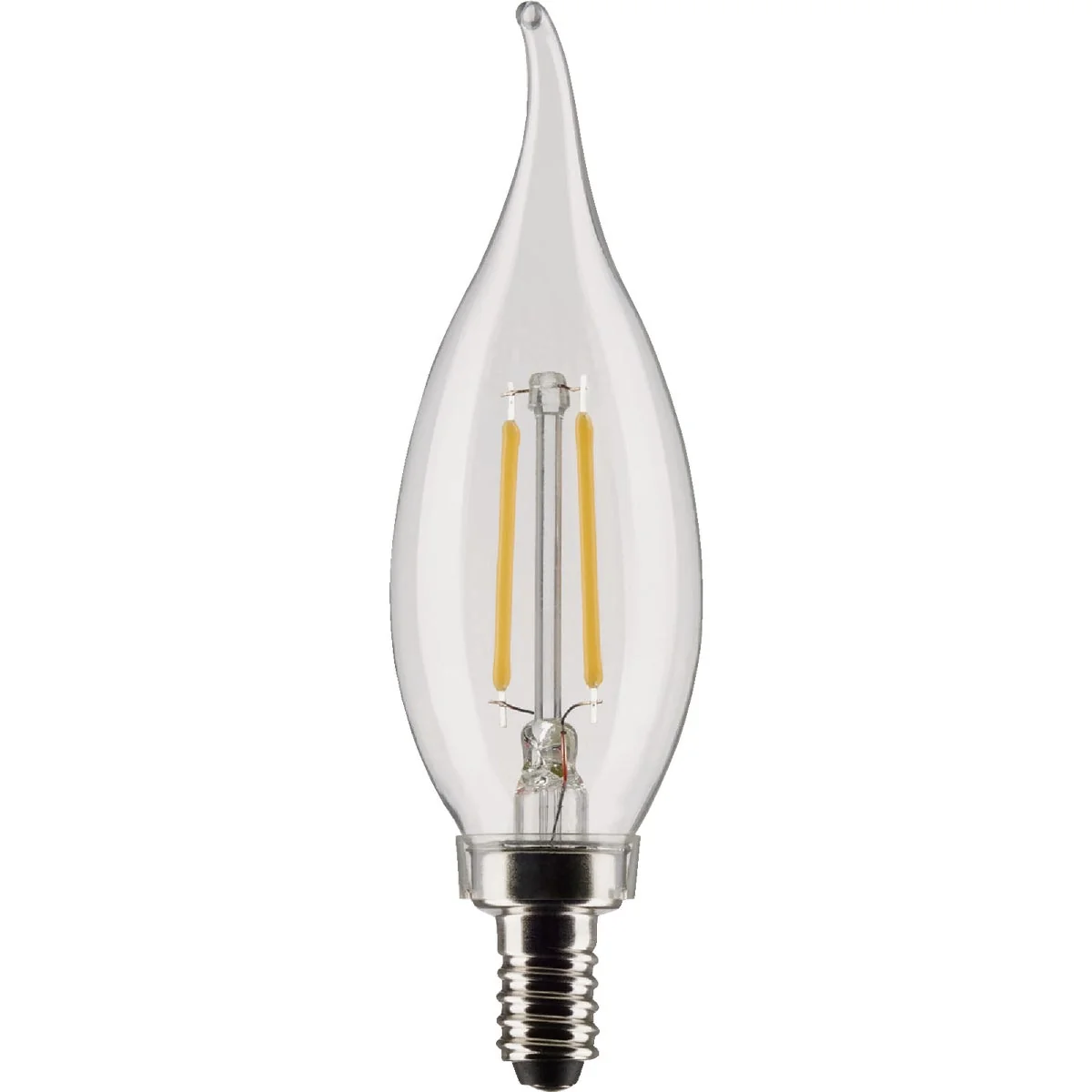 User-Friendly Satco 25W Equivalent Warm White CA10 Candelabra LED Decorative Light Bulb 2-Pack Environmentally Friendly