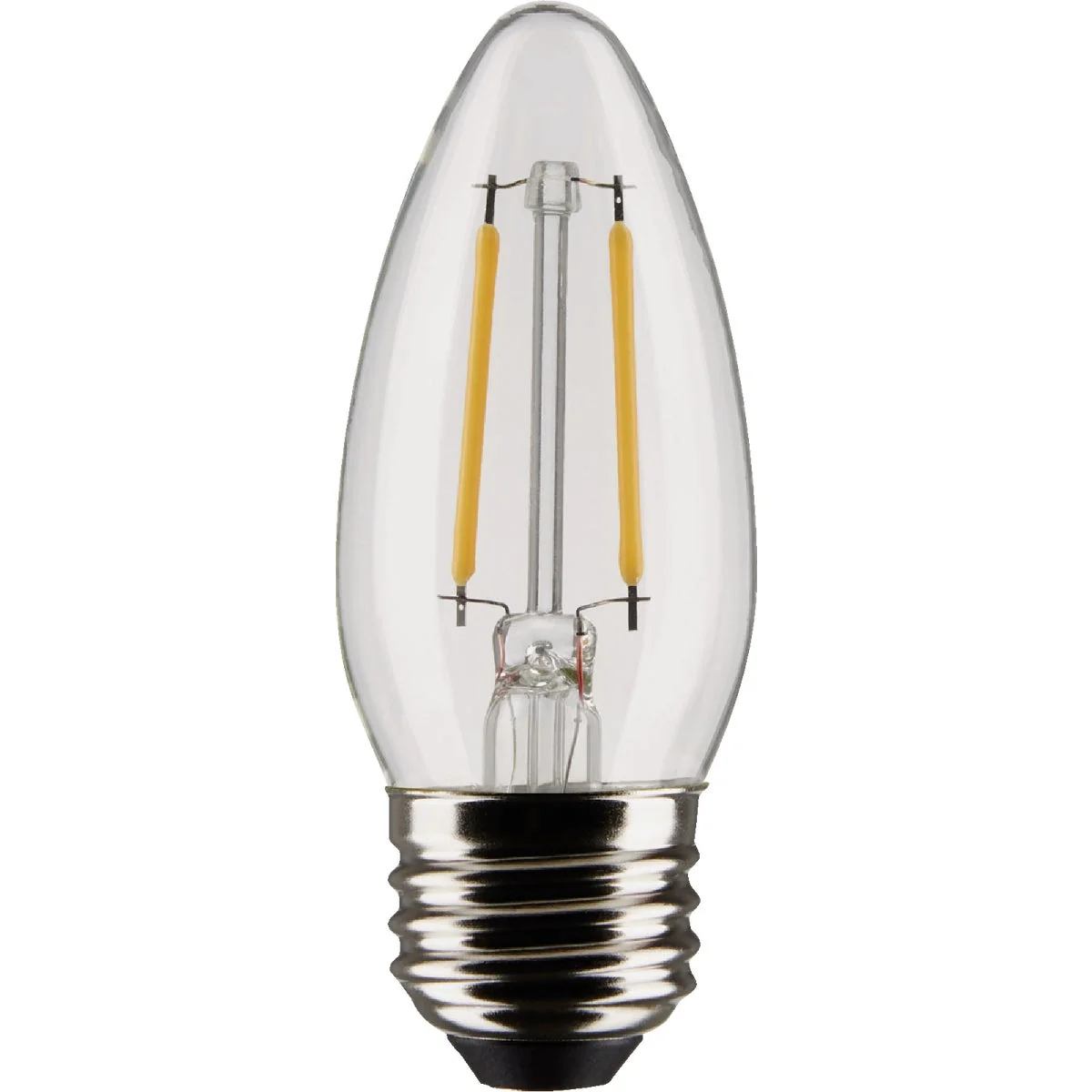 Easy-to-Use Satco 25W Equivalent Warm White B11 Medium Traditional LED Decorative Light Bulb 2-Pack Artisan