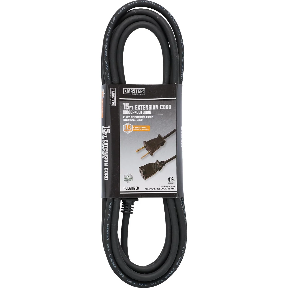 Expertly Made Master Electrician 15 Ft. 16 2 SJOW Black Round Extension Cord Quality