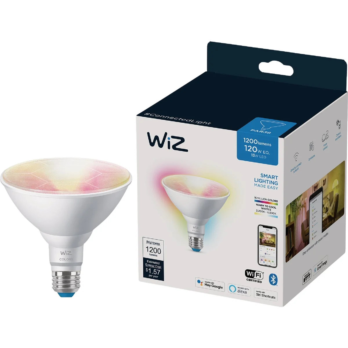 Flexible Wiz 120W Equivalent PAR38 Medium Smart LED Light Bulb Innovative