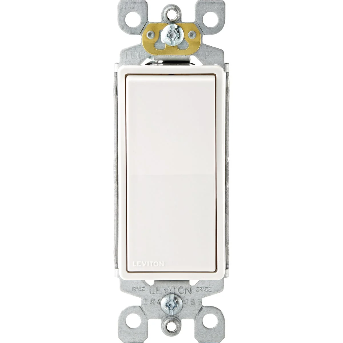Sustainable Leviton Decora Residential Grade 15A Antimicrobial Treated Rocker Switch White Contemporary