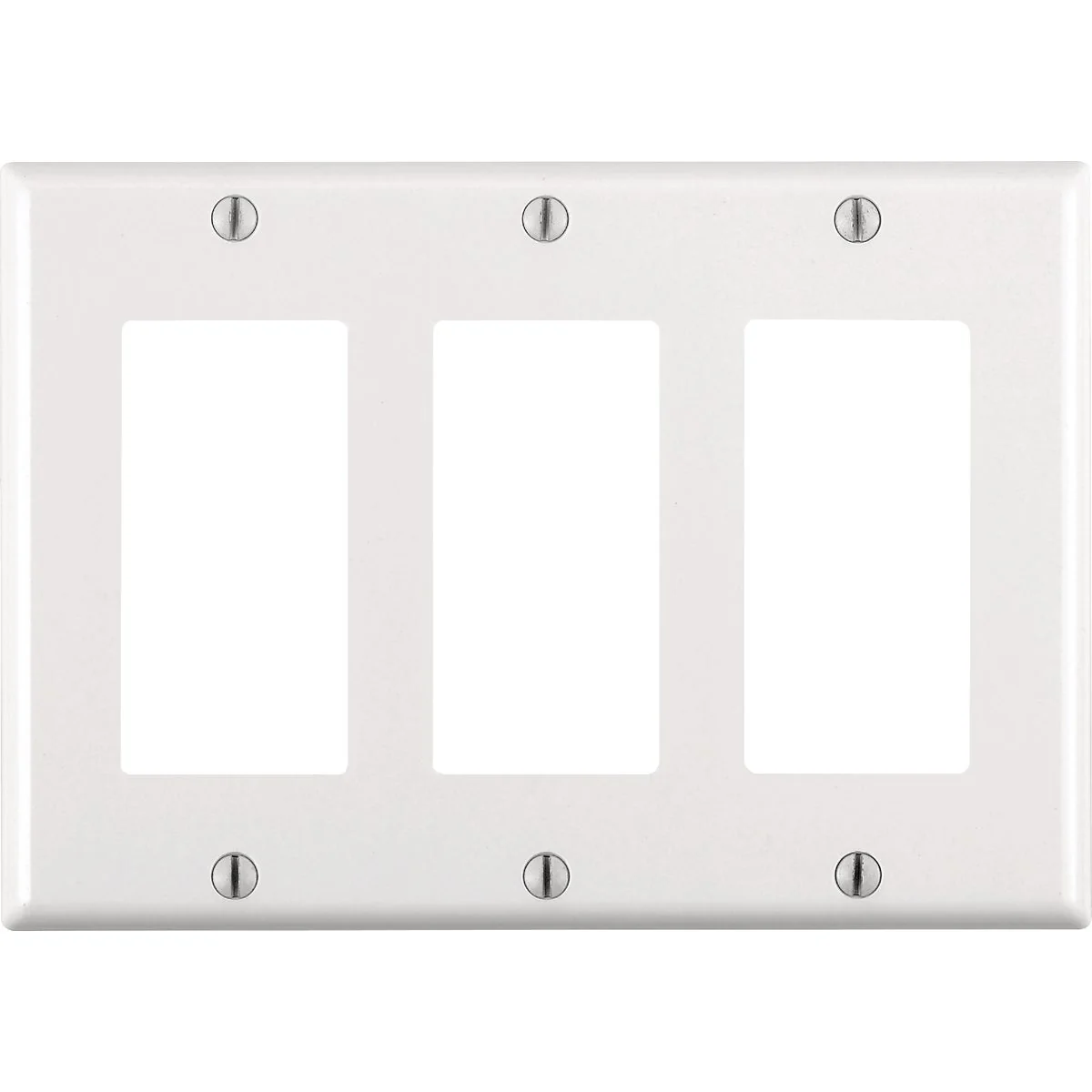 Pure Leviton Decora 3-Gang Antimicrobial Treated Outlet Wall Plate White Recyclable