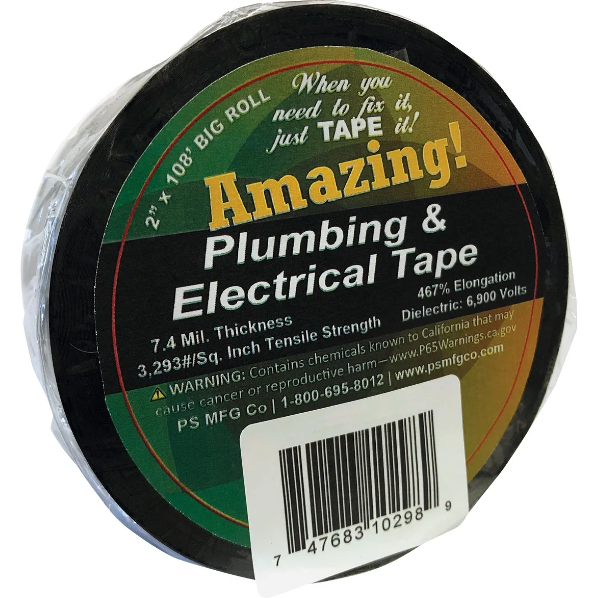 High-Grade Tape 2 In. x 108 Ft. Black Electrical Tape Eco-Friendly