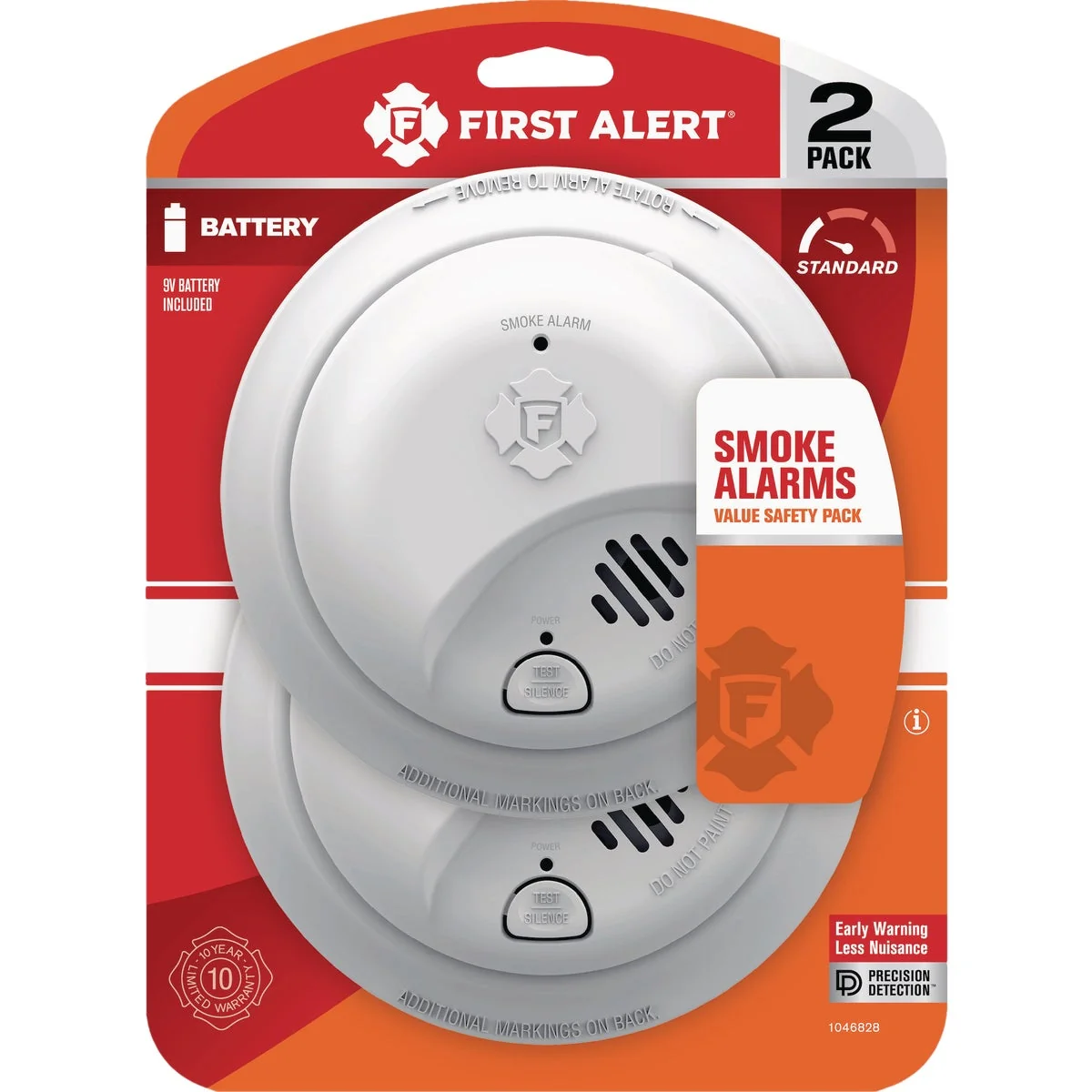 Secure First Alert SMI100 Battery Operated Ionization Smoke Alarm 2-Pack Original Design
