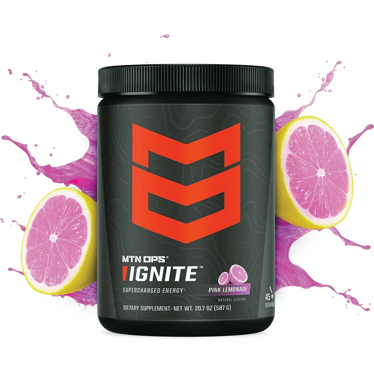 Durable MTN OPS Ignite Pink Lemonade Scoop Energy Drink Mix Convenient
